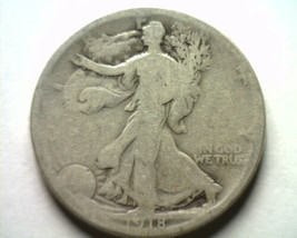 1918 WALKING LIBERTY HALF DOLLAR GOOD G NICE ORIGINAL COIN BOBS COINS FA... - £12.64 GBP