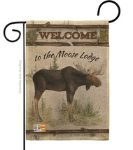 The Moose Lodge Burlap - Impressions Decorative Garden Flag G160104-DB - £18.45 GBP