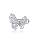 Butterfly Ear Cuff Platinum Plated CZ Stone Luxury Jewelry - £11.02 GBP