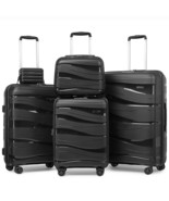 5-Piece Luggage Set PP Hardshell Spinner Suitcase with TSA Lock - $169.00 CAD