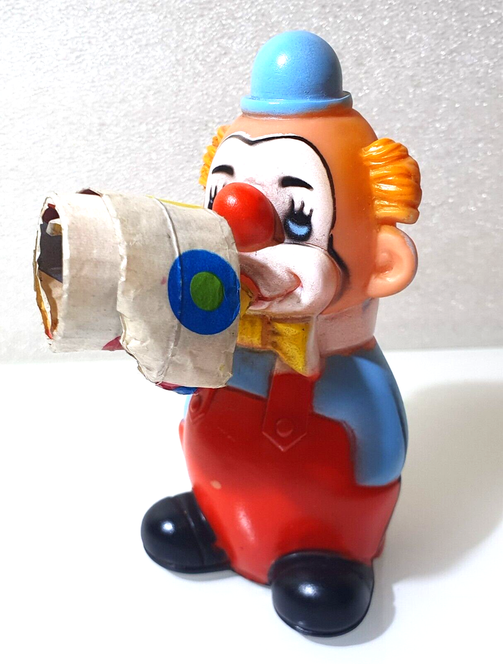 CLOWN NOISE MAKER ✱ Vtg Funny & Rare Child´s Rubber Squeeze toy 1970´s - RARE - $36.62