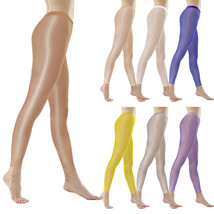 Sexy Ultra Shiny Glossy Elastic Leggings Sheer See Through Long Pants Ho... - £6.87 GBP+