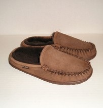 L.L.BEAN Women&#39;s Brown Suede Leather Shearling Mules Clogs Slides 7 M - £15.72 GBP