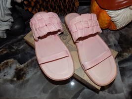 Free People Woven River Perfect Pink Leather Strap Sandals Size 9.5 Women&#39;s NEW - £92.42 GBP