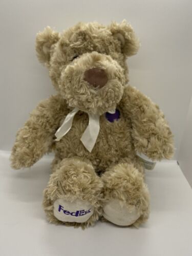 Primary image for Build A Bear Tan 16" FedEx Teddy Purple Heart Plush Stuffed Animal