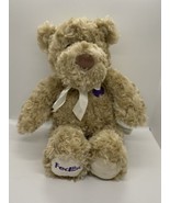 Build A Bear Tan 16&quot; FedEx Teddy Purple Heart Plush Stuffed Animal - £10.08 GBP
