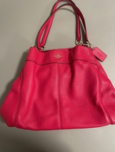 Coach (F-57545) Lexy Shoulder Bag Medium, Pebbled Leather in Bright Pink. - £187.86 GBP