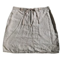 J. Jill Women’s Size 12 100% Linen Drawstring Skirt Pockets Olive Khaki Green - $22.76