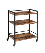 Bar Cart For The Home, Serving Cart With Wine Glass Hooks, Rolling Kitch... - £93.08 GBP