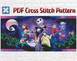 Nightmare Before Christmas Jack And Sally Skellington PDF Cross Stitch Pattern - £3.93 GBP