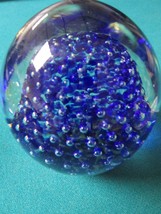 Crystal Egg Blue Bubbles Paperweight 4&quot; 0 - $717.24 MXN