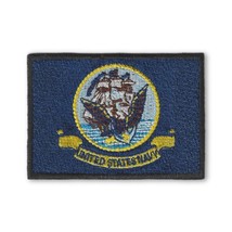 US NAVY FLAG IRON ON PATCH 3&quot; United States Military Embroidered Appliqu... - $4.95