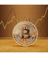 Gold Plated Bitcoin Coin Collectible Art - $27.16 CAD