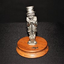 Ron Lee Pewter Clown Leaning on Umbrella Limited Edition Figurine on Wood Base - £20.15 GBP