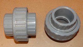 PVC Gray Union Slip Glue Fittings 1 1/4&quot; GSA 2ea USA NSF-pw SCH 80 135U - $12.49