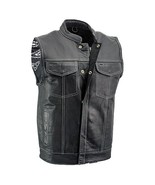 Xelement XS3450 Men&#39;s Black &#39;Paisley&#39; Leather Motorcycle Biker Rider Ves... - $135.81 CAD
