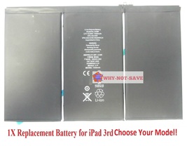 Replacement Internal Battery A1389 for All ipad 3g 3 3rd Gen 616-0591 61... - £31.85 GBP