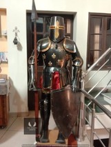 Full Size 6 Feet Knights Templar Suit Of Armour Medieval Roman Armor SuitSoli... - $715.51