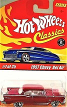 CHEVY BEL AIR 1957 Hot Wheels Classics Series 1 - 1/25  red Variant w/WW 5 Sp - £6.39 GBP