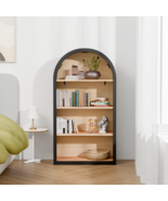 Black Arched 4-Tier Bookshelf | 43&quot; Tall Bookcase Storage - $3,538.08 MXN