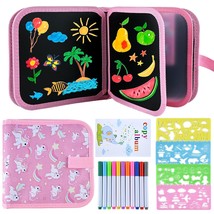 Erasable Doodle Book Set For Kids, Reusable Portable Drawing Book With Stencils  - £13.36 GBP