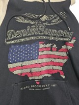 Denim &amp; Supply  Ralph Lauren Black Hoodie US Flag Eagle Mens Med Black W... - £21.26 GBP