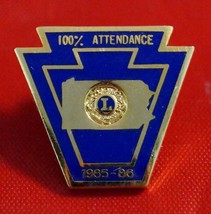 Vintage Lions Club 1985-86 Pennsylvania Perfect Attendance Pin - £10.94 GBP