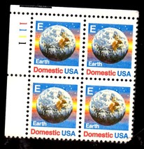 U S Stamps - US Postage Stamps 1988 EARTH Domestic E - Plate Block - $4.00