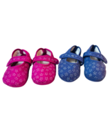 Lot of 2 Doll Baby Shoes ~ Blue &amp; Pink Soft Sole L 4.5&quot; X W 2&quot; Preowned - $4.90