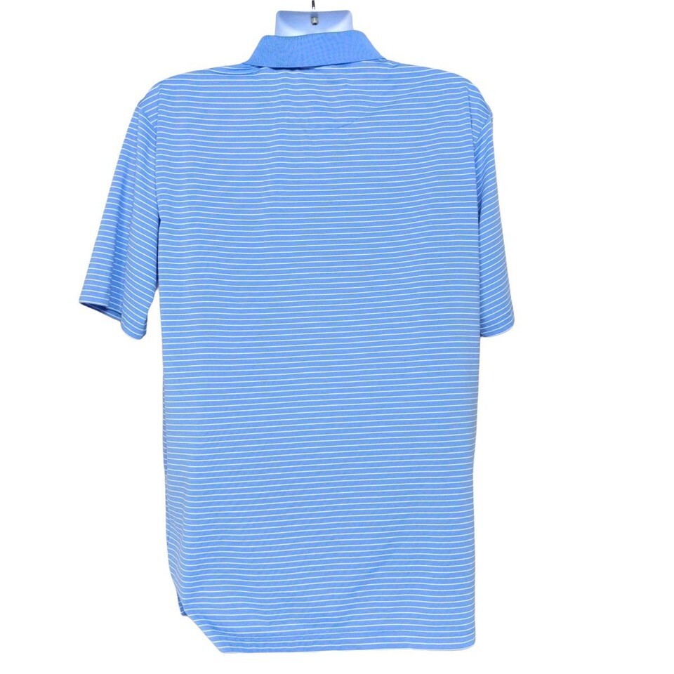 Jack Nicklaus Mens Golf Polo Size Large Blue White Striped Short Sleeve Item image 2