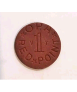  Off Center, Clip Error Red Point Token OPA V T, World War 2 WWII Ration - £9.68 GBP