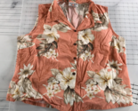 Vintage Pacific Legend Hawaiian Shirt Womens 2XL Salmon Pink Floral Butt... - £18.68 GBP