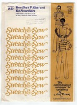 Stretch &amp; Sew 1850 Teen Boy&#39;s T-Shirt &amp; Tab Front Shirt 28-35 Ann Person... - $11.47
