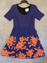 Anthropologie HD in Paris Women&#39;s Blue Blushed Blooms Fit and Flare Dress Size S - £20.97 GBP