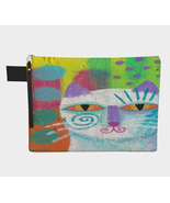 Purple Siamese Cat Abstract Art Canvas Wristlet Clutch Purse Accessory P... - £35.39 GBP