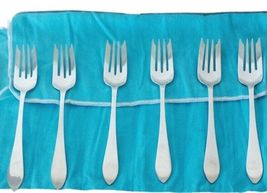 Tiffany &amp; Co Faneuil 6 Salad Forks Set In Sterling Silver 925 Forchette Argento - £398.80 GBP