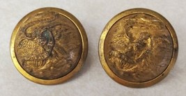 VTG Militia National Union State Sovereignty Seal of Illinois Brass Button Pair - £22.78 GBP