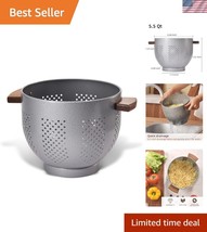 Industrial Grey Hammertone Colander with Wood Handle - Perfect for Kitch... - $46.00