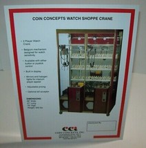 Watch Shoppe Crane Arcade Game FLYER Redemption Prizes Promo Artwork She... - £13.07 GBP