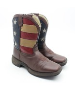 DURANGO Kids Stars &amp; Stripes Brown Faux Leather Western  Cowboy Boots Yo... - £19.45 GBP