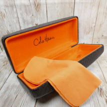 Cole Haan Eyeglasses Sunglasses Brown Orange Faux Weave Clam Shell CASE &amp; CLOTH - £9.45 GBP
