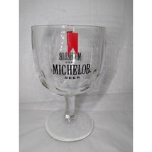 Michelob Beer Goblet Stem Glass Clear 12 oz. Red Logo Thumbprint Fast Sh... - €11,45 EUR