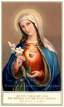 Immaculate Heart of Mary – Benziger – based on a Vintage Holy Card – Catholic Ar - £10.21 GBP+