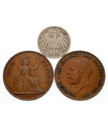 Lot of 3 Coins Germany 1900 10 Pfennig and Great Britain 1 Penny (2 Coin... - £65.43 GBP