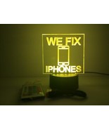 beautiful sign LED RGB for retail repair shop We fix Iphone Acrylic engraving... - $24.70