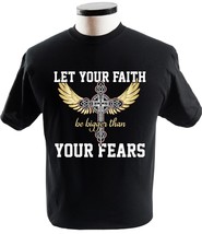 Christian Let Your Faith Be Bigger Than Your Fears T Shirt Religion T-Shirts - £13.59 GBP+