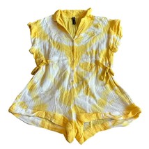 Out From Under Anthropologie Yellow White Romper Gauze Button-Down Size ... - $50.00