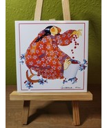 Barbara Lavallee VTG 2001 Signed Trivet Tile  PICKING CRANBERRIES - $37.29 CAD