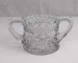 Vintage Jenkins Dahlia Clear Heavy Glass  2.75&quot; double Handled Sugar Bowl - $9.69