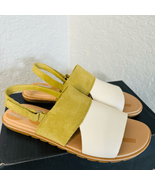 SOREL Ella II Slingback Leather Sandal, Comfort Shoe Olive Beige Size 10... - £72.72 GBP
